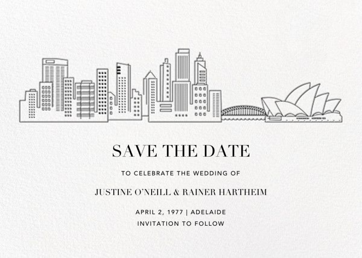 City Skyline View - Save the Date by Paperless Post
