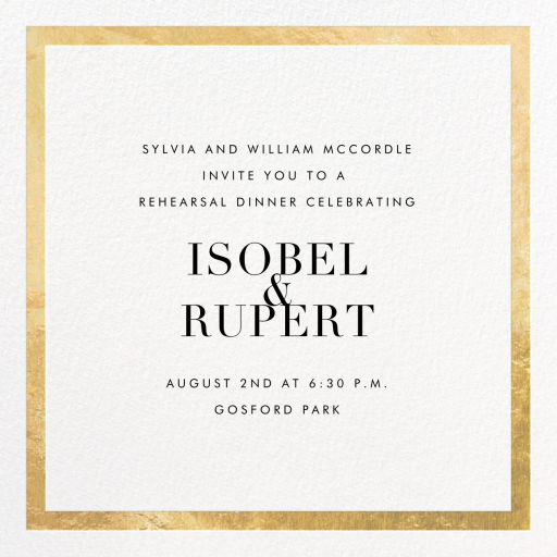 Editorial II (Square) - Rehearsal Dinner Invitation by Paperless Post