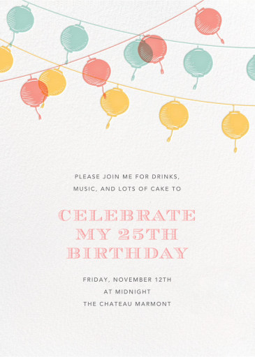 Golden String Lanterns - Birthday Invitation by Paperless Post