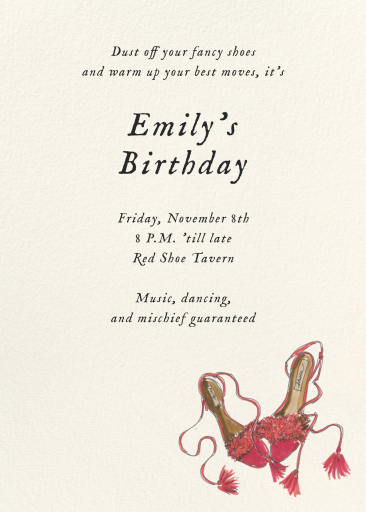 Fancy Shoes - Birthday Invitation by Carly Kuhn