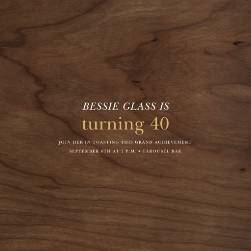 Wood Grain Dark - Birthday Invitation by Paperless Post