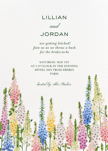Forever Foxgloves - Bridal Shower Invitation by Oscar de la Renta