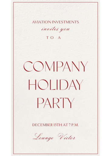 Minimalist Corporate Invitation