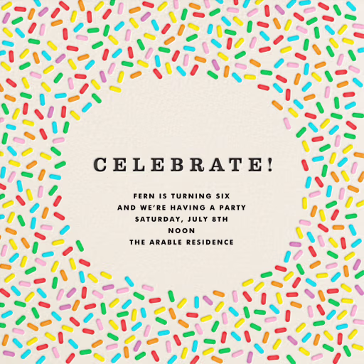 Sprinkles - Birthday Invitation by The Indigo Bunting