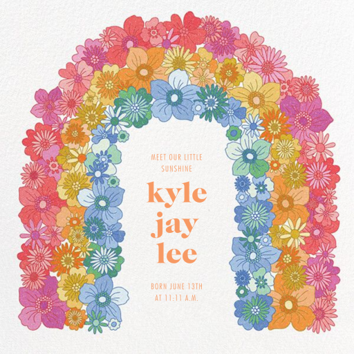 Flower Arch - Rainbow Baby Announcement by Paperless Post