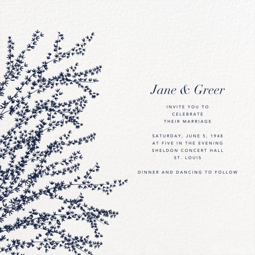 Forsythia Branch - Wedding Invitation by Paperless Post