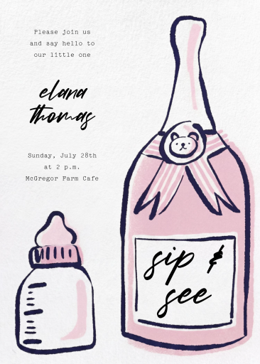 Double the Fun - Sip and See Invitation by Paperless Post