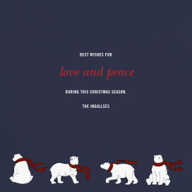 Four Bears with Scarves - Christmas Card by Paperless Post