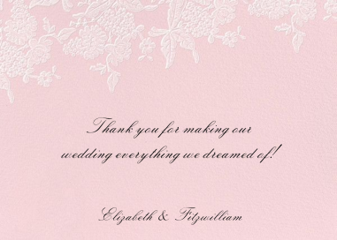 Hydrangea Lace I Thank You - Stationery by Oscar de la Renta