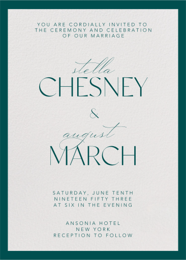 Monograma dorado - Invitación de boda de Paperless Post  Reverso