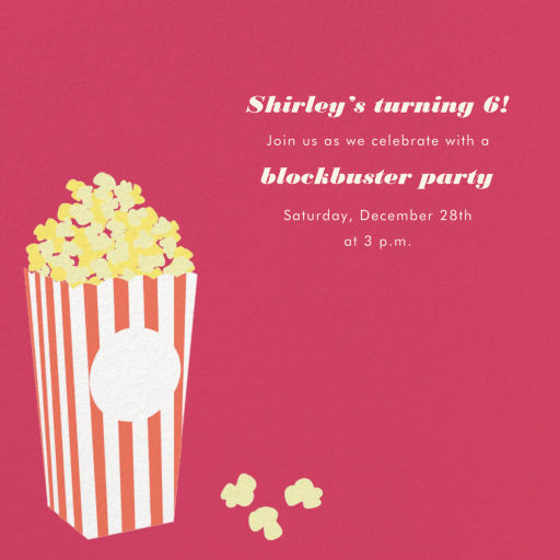 Bucket of Popcorn by Paperless Post