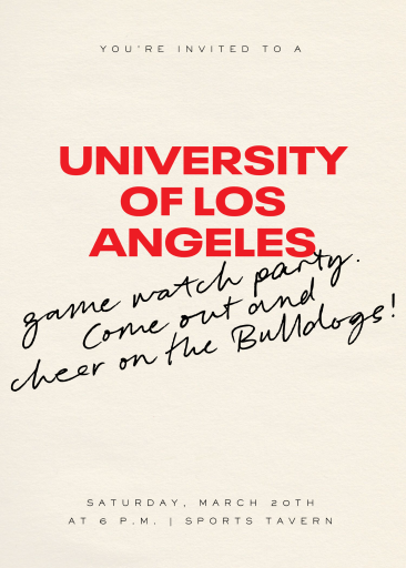 Bold Varsity Sports Invitation