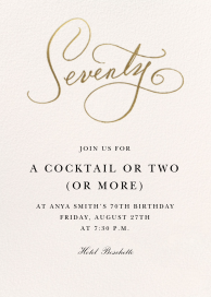 Milestone Manuscript - 70th Birthday Invitation by Stephanie Fishwick