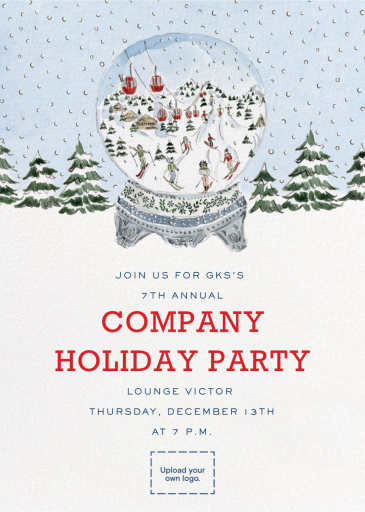 Ski Globe (Riley Sheehey) - Corporate Holiday Party Invitation by Dogwood Hill