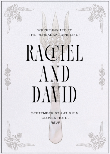 Vintage Fork - Rehearsal Dinner Invitation by The V&A