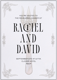 Vintage Fork - Rehearsal Dinner Invitation by The V&A