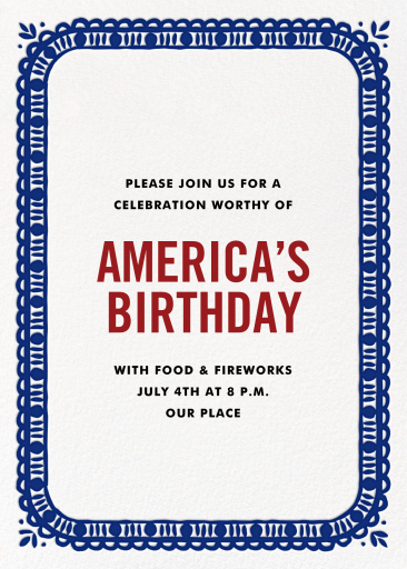 Bandeja festiva - Invitación para el 4 de julio de Crate & Barrel