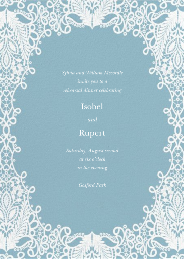 Heirloom Lace - Rehearsal Dinner Invitation by Oscar de la Renta