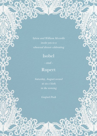 Heirloom Lace - Rehearsal Dinner Invitation by Oscar de la Renta