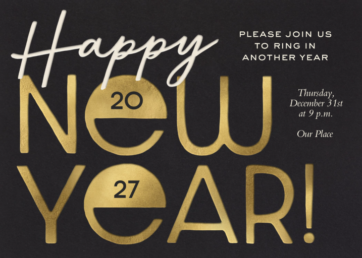 Modern Gold New Year Invitation