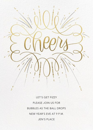 Curlicue Cheers - New Year's Eve Invitation by Paperless Post