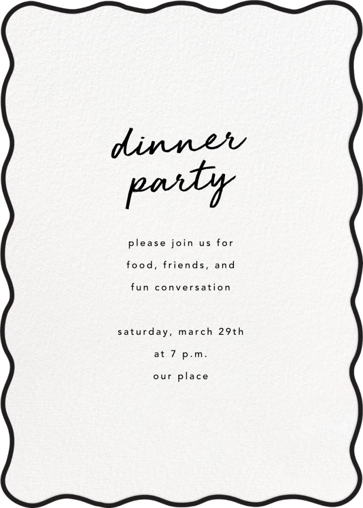 Black Wavy Edge Invitation
