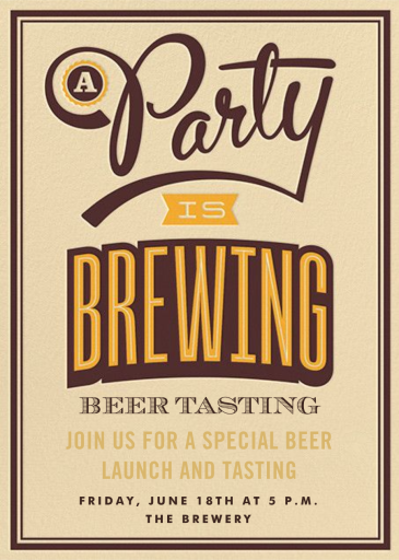 A Party Is Brewing - Beer Tasting Invitation by Crate & Barrel