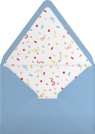 Photo Confetti First Birthday Invitation Envelope