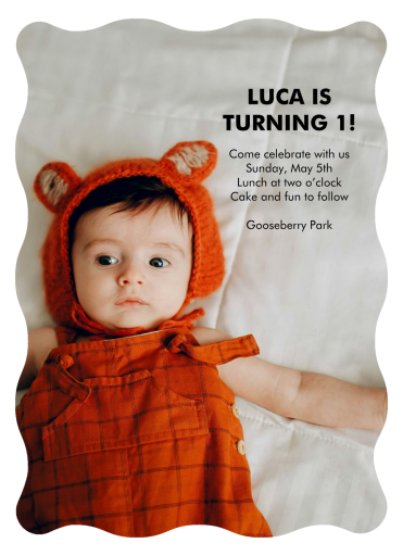 Photo First Birthday Invitation