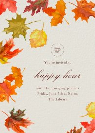 Watercolor Fall Leaves - Business Event Invitation by Paperless Post