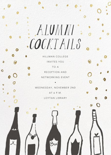 Uncorked - Alumni Event Invitation by Mr. Boddington's Studio