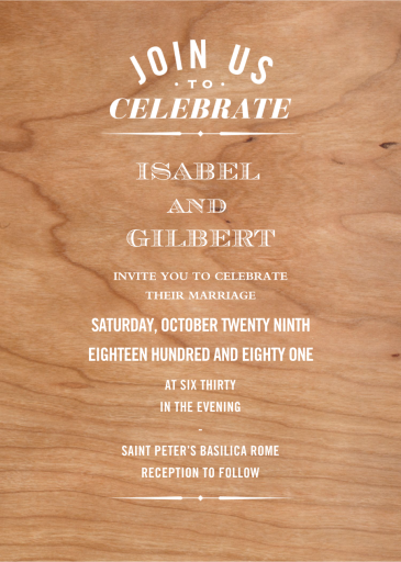 Wood You Be Mine - Wedding Invitation by Paperless Post