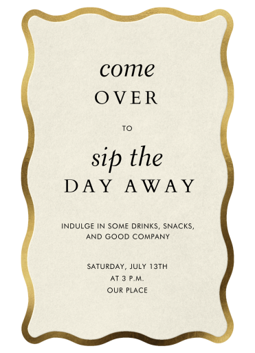 Elegant Gold Scallop Invitation