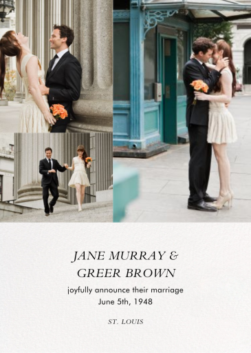 Split Screen Triad - Wedding Announcement by Paperless Post