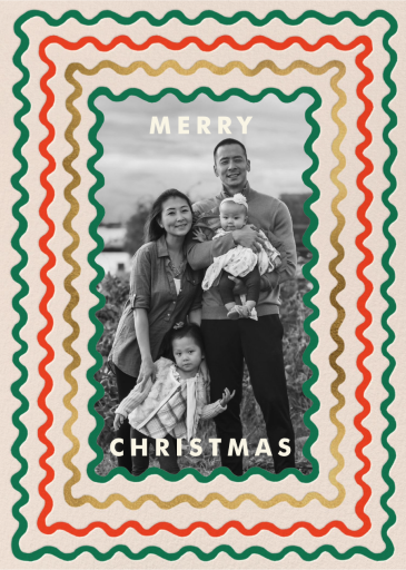 Holiday Ribbon Stripe Photo (Tall) - Christmas Card by Rifle Paper Co.