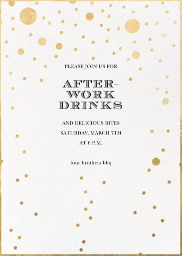 Gold Bubbles - Happy Hour Invitation by kate spade new york