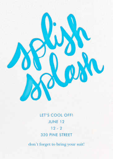 Splish Splash - Summer Party Invitation by Linda and Harriett
