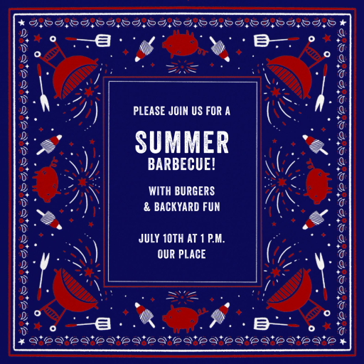 Firework BBQ - Memorial Day Invitation by Hello!Lucky