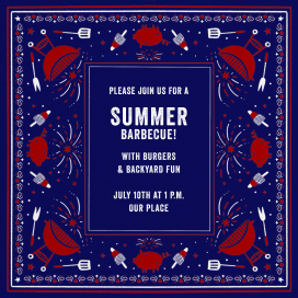 Firework BBQ - Summer Party Invitation by Hello!Lucky