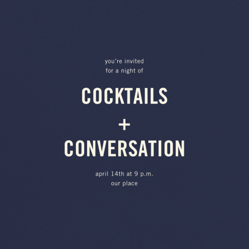 Navy Blue - Business Announcement by Paperless Post