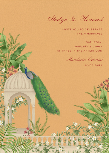 Peacock Paradise - Wedding Invitation by Sketch Design Studio