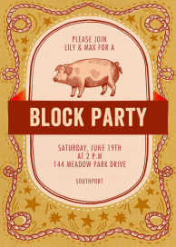 Western Pig - Summer Party Invitation by Hello!Lucky