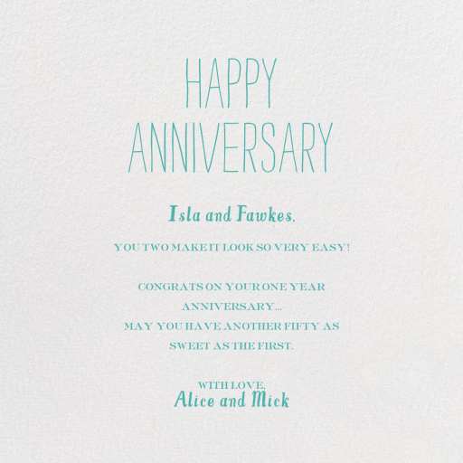 Out At Sea - Anniversary Card by Mr. Boddington's Studio - Back