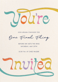 Ribbon Dancer - Bachelorette Party Invitation by Paperless Post