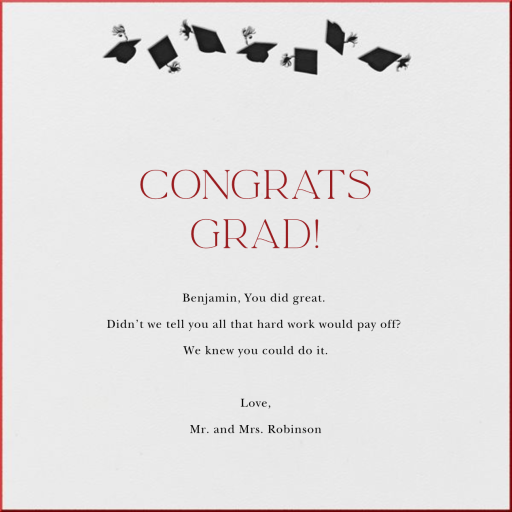 Graduation Hats - Greeting Card by Paperless Post