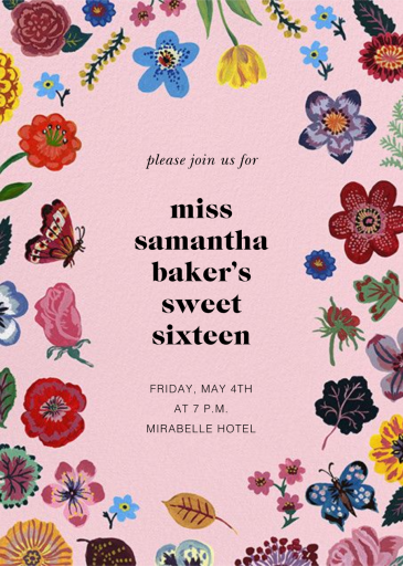 La Vie En Rose - Sweet 16 Invitation by Nathalie Lété