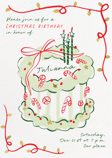 Candy Cane Cake - Party Invitation by Paperless Post