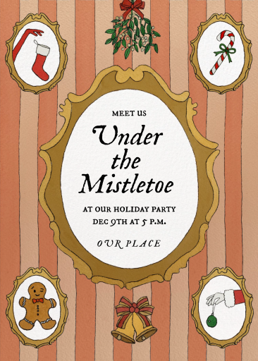 Holiday Icons Framed Invitation