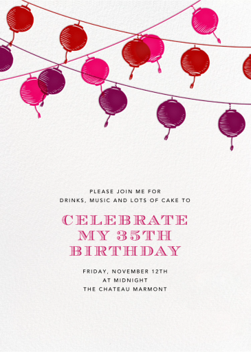 Golden String Lanterns - Birthday Invitation by Paperless Post