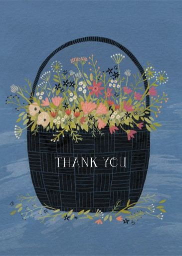 Flower Basket (Yelena Bryksenkova) - Thank You Card by Red Cap Cards